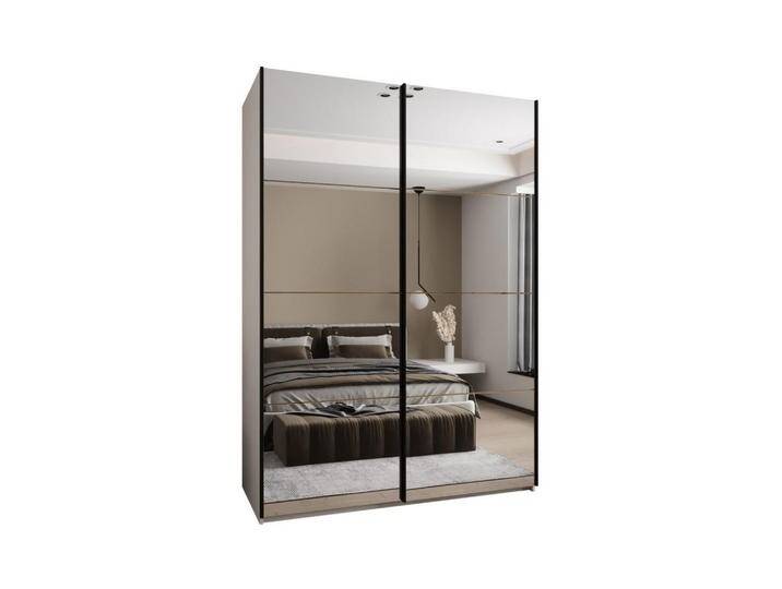 Abiks Möbel SCHWEBETÜRENSCHRANK, Weiß, Eiche Artisan, Schwarz, Metall, Nachbildung, 10 Fächer, 180x245x64 cm, Schlafzimmer, Kleiderschränke, Schwebetürenschränke von XXXLutz Marktplatz