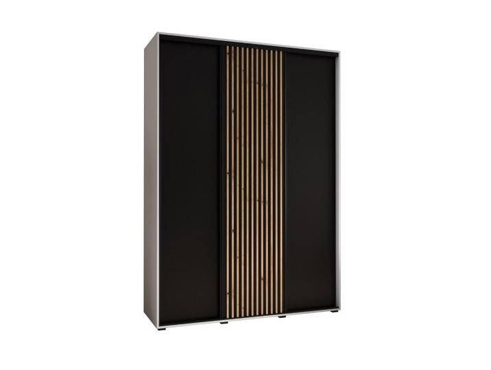 Abiks Möbel SCHWEBETÜRENSCHRANK, Weiß, Schwarz, Eiche Artisan, Metall, Nachbildung, 6 Fächer, 170x205.2x45 cm, Schlafzimmer, Kleiderschränke, Schwebetürenschränke von XXXLutz Marktplatz