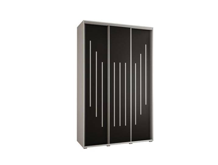 Abiks Möbel SCHWEBETÜRENSCHRANK, Weiß, Schwarz, Silber, Metall, Nachbildung, 6 Fächer, 150x235x60 cm, Schlafzimmer, Kleiderschränke, Schwebetürenschränke von XXXLutz Marktplatz