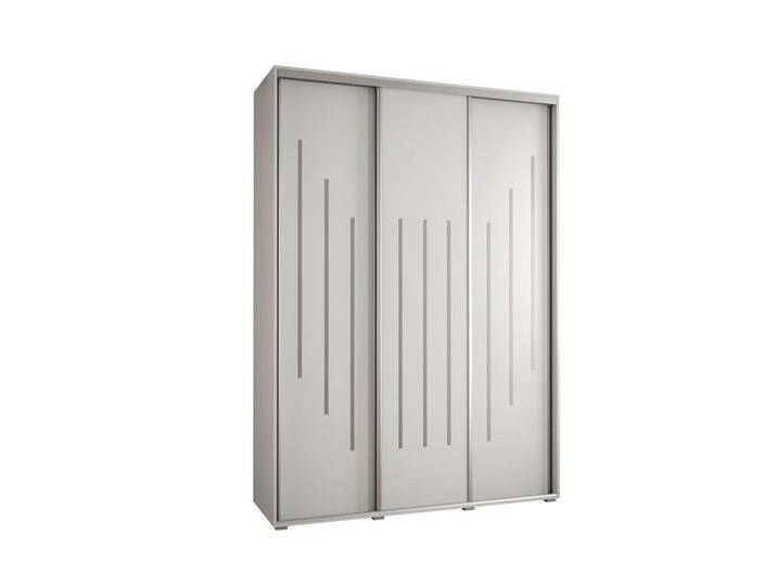 Abiks Möbel SCHWEBETÜRENSCHRANK, Weiß, Weiß, Silber, Metall, Nachbildung, 10 Fächer, 180x235x45 cm, Schlafzimmer, Kleiderschränke, Schwebetürenschränke von XXXLutz Marktplatz