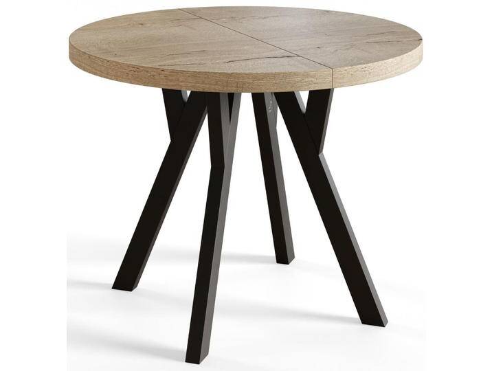 Alpi-Möbel ESSZIMMERTISCH, Natur, Schwarz, Rund, X-Form, 80x77x80 cm, Esszimmer, Tische, Esstische von XXXLutz Marktplatz