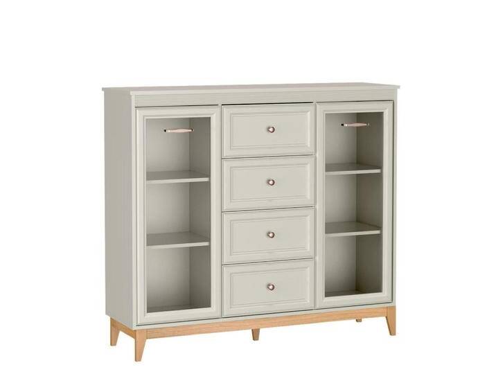 Bettso VITRINE, Kaschmir, 142x126x41 cm, Wohnzimmer, Wohnwände, Vitrinenschränke von XXXLutz Marktplatz