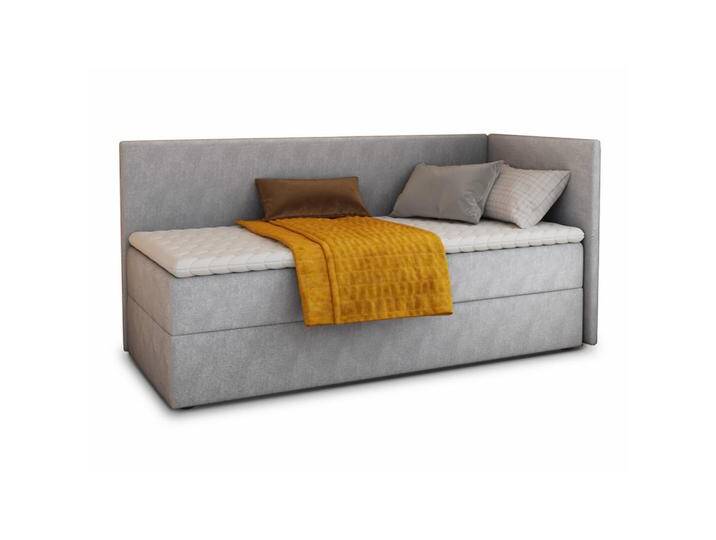 Boxbett Flame, Grau, 100x200 cm, integrierter Bettkasten, Bonell-Matratze, hochelastischer Topper von XXXLutz Marktplatz