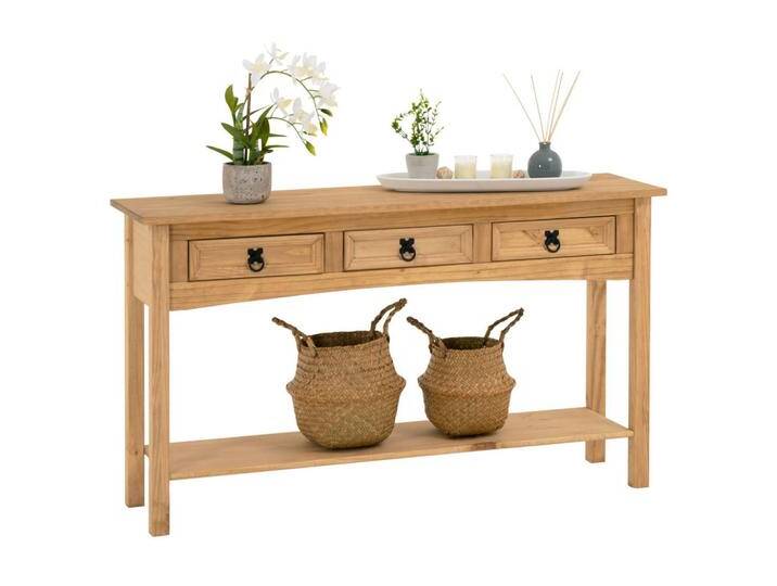 CARO-Möbel Konsolentisch SALSA, Konsolentisch Schreibtisch Beistelltisch im Mexiko Stil Kiefer massiv, braun von XXXLutz Marktplatz