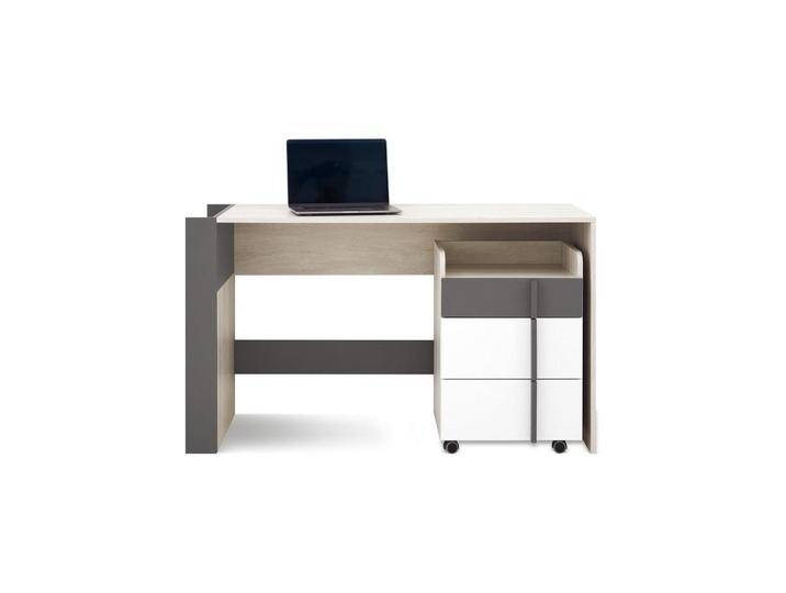 Deine Möbel 24 KINDERSCHREIBTISCH, Eiche, Weiß, Anthrazit, 130x76x55 cm, Arbeitszimmer, Schreibtische, Jugend- & Kinderschreibtische von XXXLutz Marktplatz