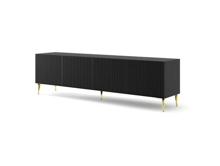 FURNLUX TV-LOWBOARD, Schwarz, Gold, Nachbildung, 200x56x42 cm, Hergestellt in Europa, Wohnzimmer, Wohnwände, Lowboards, Lowboards stehend von XXXLutz Marktplatz