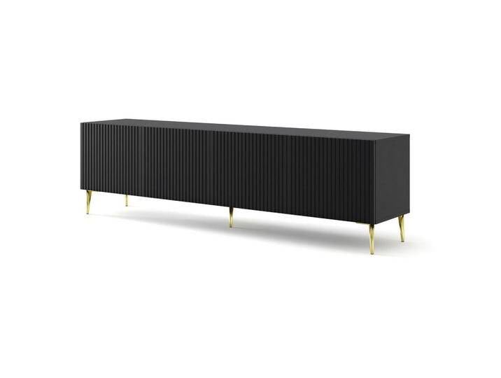 FURNLUX TV-LOWBOARD, Schwarz, Gold, Nachbildung, 200x56x42 cm, Hergestellt in Europa, Wohnzimmer, Wohnwände, Lowboards, Lowboards stehend von XXXLutz Marktplatz