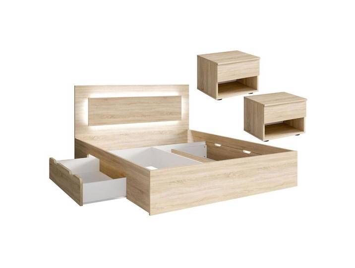 Feldmann-Wohnen SCHLAFZIMMER-SET, Braun, Holz, 2 Fächer, 4 Schubladen, Rechteckig,Rechteckig, 180x200 cm, Schlafzimmer, Betten von XXXLutz Marktplatz