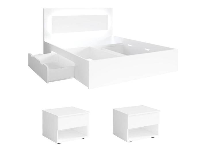 Feldmann-Wohnen SCHLAFZIMMER-SET, Weiß, Holz, 2 Fächer, 4 Schubladen, Rechteckig,Rechteckig, 140x200 cm, Schlafzimmer, Betten von XXXLutz Marktplatz