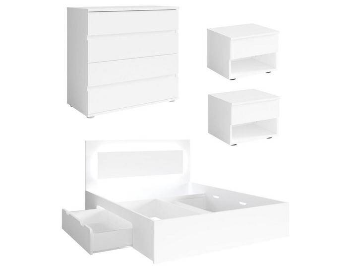 Feldmann-Wohnen SCHLAFZIMMER-SET, Weiß, Holz, 3 Fächer, 8 Schubladen, Rechteckig,Rechteckig, 160x200 cm, Schlafzimmer, Betten von XXXLutz Marktplatz