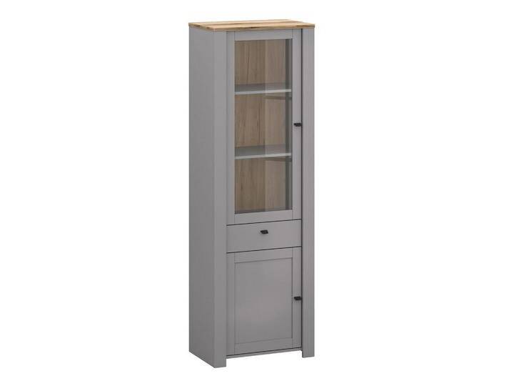 Feldmann-Wohnen VITRINE, Grau, Braun, Holz, 3 Fächer, Rechteckig, 65x200x42 cm, Wohnzimmer, Wohnwände, Vitrinenschränke von XXXLutz Marktplatz