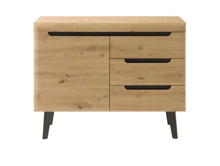 Furn.Design KOMMODE, Eiche, Nachbildung,Eiche, Holz Optik, 1 Fächer, 3 Schubladen, rund, 107x83x40 cm, Wohnzimmer, Kommoden & Sideboards, Kommoden von XXXLutz Marktplatz