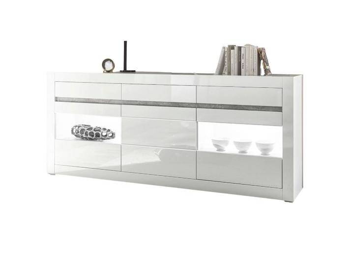 Furn.Design SIDEBOARD, Weiß, Weiß Hochglanz, Grau, Nachbildung, Uni, 3 Fächer, 3 Schubladen, Rechteckig, 217x90x42 cm, Wohnzimmer, Kommoden & Sideboards, Sideboards Furn.Design SIDEBOARD, Weiß, Weiß Hochglanz, Grau, Nachbildung, Uni, 3 Fächer, 3 Schubladen, Rechteckig, 217x90x42 cm, Wohnzimmer, Kommoden & Sideboards, Sideboards von XXXLutz Marktplatz