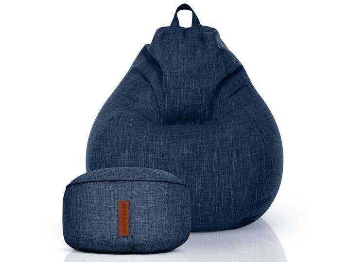 Green Bean XXL-SITZSACK, Dunkelblau, Füllung: Styroporkugeln, Rund, 100x120x50 cm, Hergestellt in Deutschland, Wohnzimmer, Hocker, Sitzsäcke, XXL Sitzsäcke von XXXLutz Marktplatz
