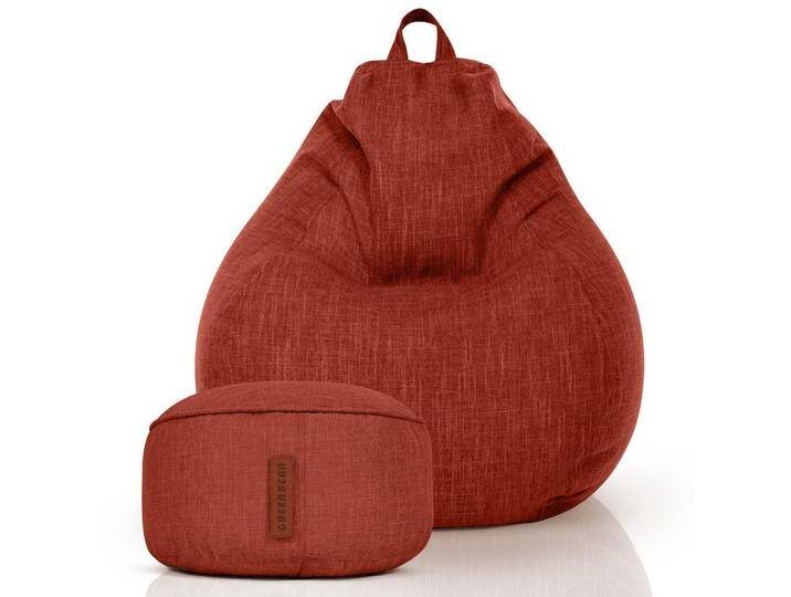 Green Bean XXL-SITZSACK, Rot, Füllung: Styroporkugeln, Rund, 100x120x50 cm, Hergestellt in Deutschland, Wohnzimmer, Hocker, Sitzsäcke, XXL Sitzsäcke von XXXLutz Marktplatz