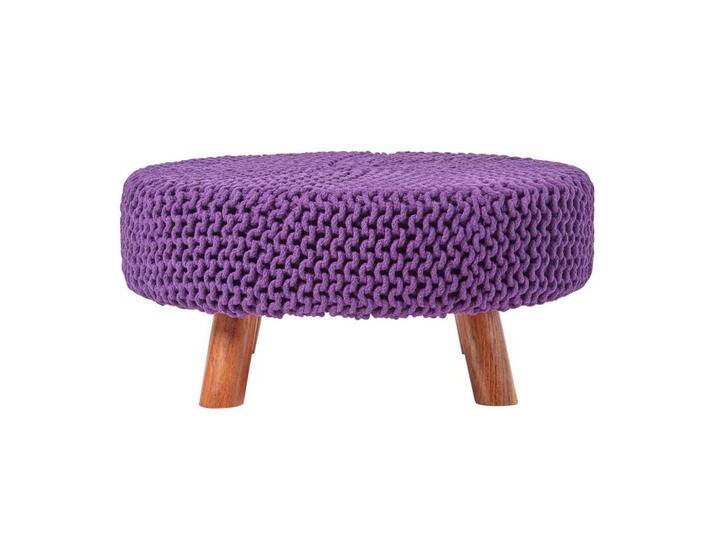 Homescapes STRICK-HOCKER, Violett, Uni, Rund, 62x30x62 cm, Wohnzimmer, Hocker, Sitzhocker von XXXLutz Marktplatz