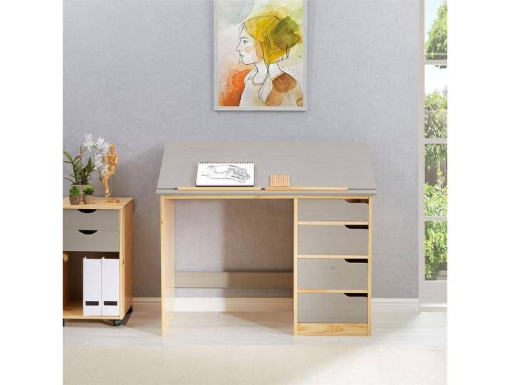 IDIMEX KINDERSCHREIBTISCH, Natur, Grau, Holz, Kiefer, Mode, 114x76x55 cm, FSC Mix, Arbeitszimmer, Schreibtische, Jugend- & Kinderschreibtische von XXXLutz Marktplatz