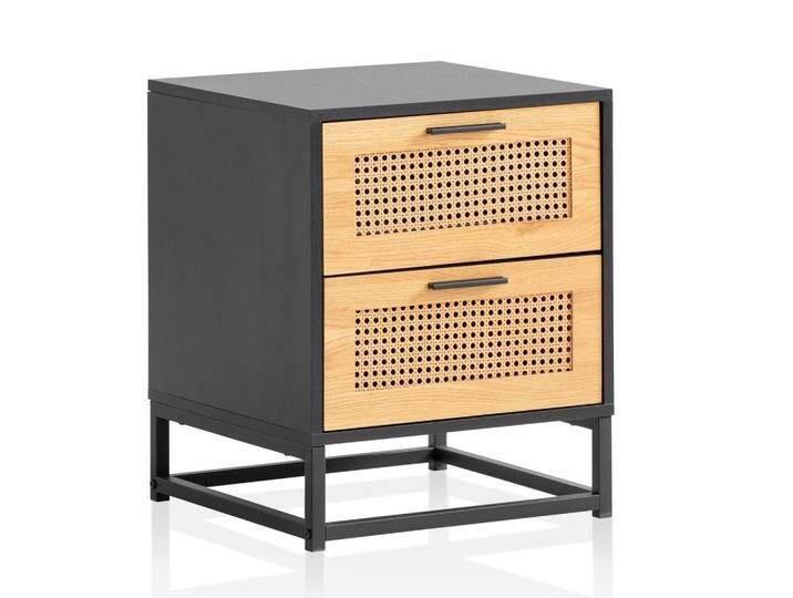 KADIMA DESIGN NACHTTISCH, Schwarz, 2 Schubladen, Quadratisch,Quadratisch, Stativgestell, 45x55x45 cm, Schlafzimmer, Nachttische von XXXLutz Marktplatz