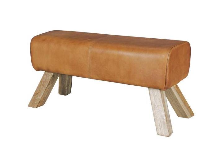 KADIMA DESIGN SITZHOCKER, Braun, Leder, Echtholz,Mangoholz, Rechteckig, 90x43x30 cm, Esszimmer, Bänke, Sitzbänke von XXXLutz Marktplatz