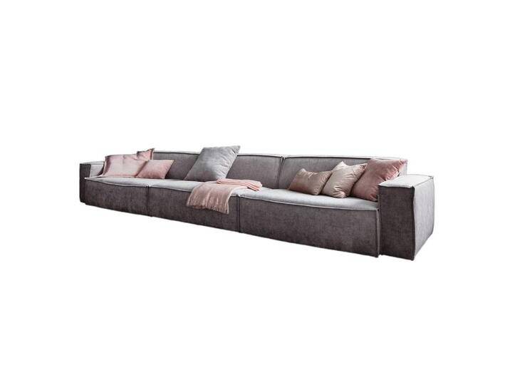 KAWOLA RIESENSOFA, Hellgrau, Echtholz, 4-Sitzer, Füllung: Kaltschaum, 418x72x106 cm, Wohnzimmer, Sofas & Couches, Sofas, Bigsofas von XXXLutz Marktplatz