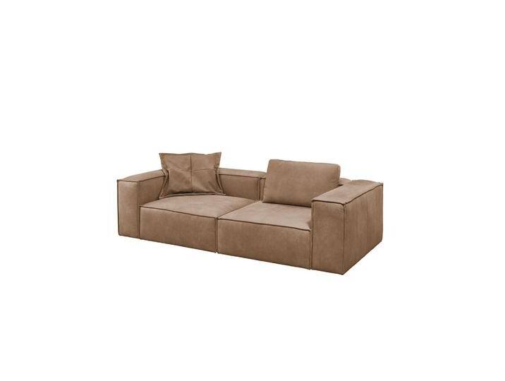 KAWOLA SOFA, Taupe, Leder, Echtholz, 3-Sitzer, Füllung: Komfortschaum, 266x68x118 cm, Wohnzimmer, Sofas & Couches, Sofas von XXXLutz Marktplatz