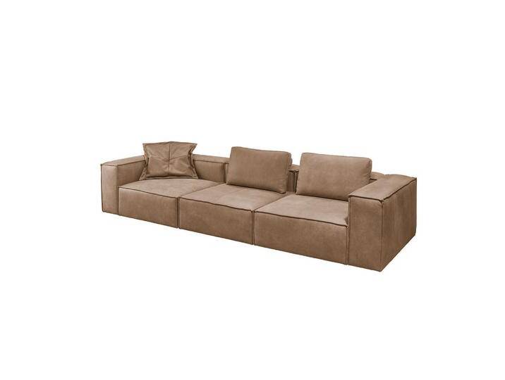 KAWOLA SOFA, Taupe, Leder, Echtholz, 4-Sitzer, Füllung: Komfortschaum, 366x68x118 cm, Wohnzimmer, Sofas & Couches, Sofas von XXXLutz Marktplatz