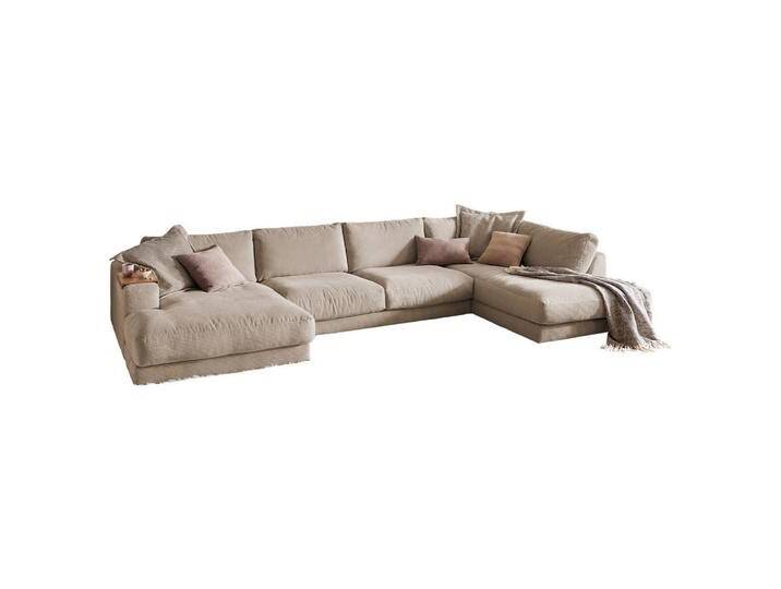 KAWOLA WOHNLANDSCHAFT, Taupe, Echtholz, 4-Sitzer, Füllung: Komfortschaum, U-Form, 425x86x224 cm, Wohnzimmer, Sofas & Couches, Wohnlandschaften, Wohnlandschaften in U-Form von XXXLutz Marktplatz