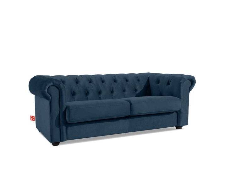 KONSIMO® 3-SITZER-SOFA, Dunkelblau, Holz, Leder, 202x72x95 cm, Wohnzimmer, Sofas & Couches, Sofas, Chesterfield Sofas von XXXLutz Marktplatz