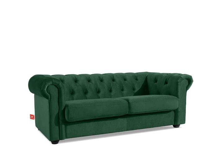 KONSIMO® 3-SITZER-SOFA, Dunkelgrün, Holz, Leder, 202x72x95 cm, Wohnzimmer, Sofas & Couches, Sofas, Chesterfield Sofas von XXXLutz Marktplatz