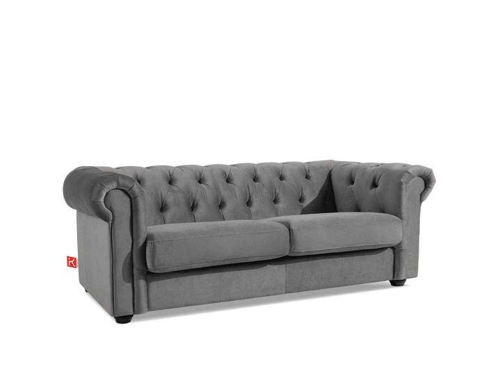 KONSIMO® 3-SITZER-SOFA, Grau, Holz, Leder, 202x72x95 cm, Wohnzimmer, Sofas & Couches, Sofas, Chesterfield Sofas von XXXLutz Marktplatz