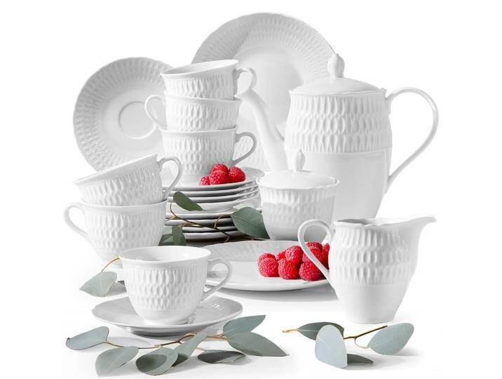 KONSIMO® KAFFEESERVICE, Weiß, Keramik, 21x22x21 cm, Hergestellt in Europa, Essen & Trinken, Geschirr, Geschirr-Sets, Kaffeeservice von XXXLutz Marktplatz