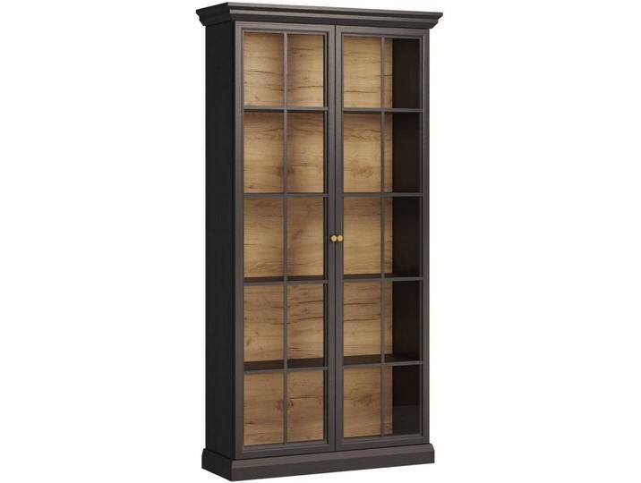 KONSIMO® VITRINE, Schwarz, 103x200x37 cm, Hergestellt in Europa, Wohnzimmer, Wohnwände, Vitrinenschränke von XXXLutz Marktplatz