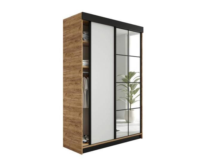 Kier Furniture SCHIEBETÜRENSCHRANK, Honigeiche, Weiß, 167x205x59 cm, Schlafzimmer, Kleiderschränke, Schwebetürenschränke von XXXLutz Marktplatz