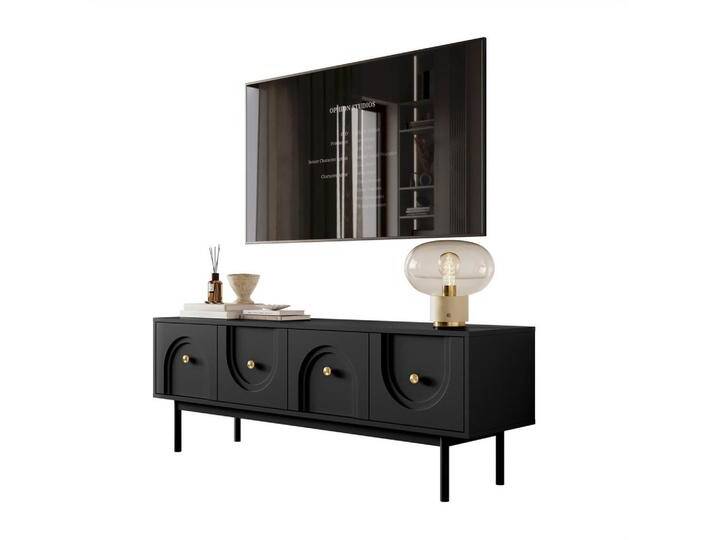 Lookway TV-SCHRANK, Schwarz, 154x53.5x39 cm, Wohnzimmer, Wohnwände, Lowboards, Lowboards stehend von XXXLutz Marktplatz