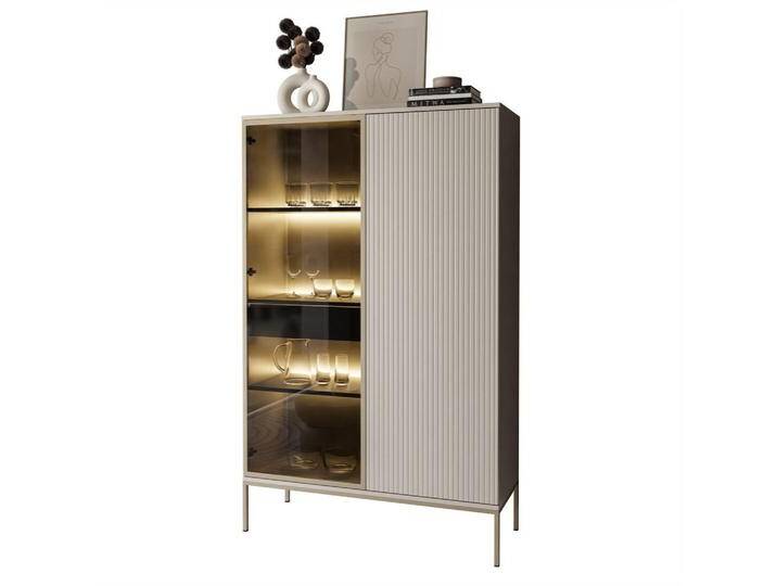 Lookway VITRINE, Kaschmir, 104x166x39 cm, Wohnzimmer, Wohnwände, Vitrinenschränke von XXXLutz Marktplatz