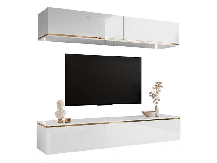 Lookway WOHNWAND, Weiß Hochglanz, Uni, Rechteckig, 180x32x40 cm, Wohnzimmer, Wohnwände, Anbauwände von XXXLutz Marktplatz