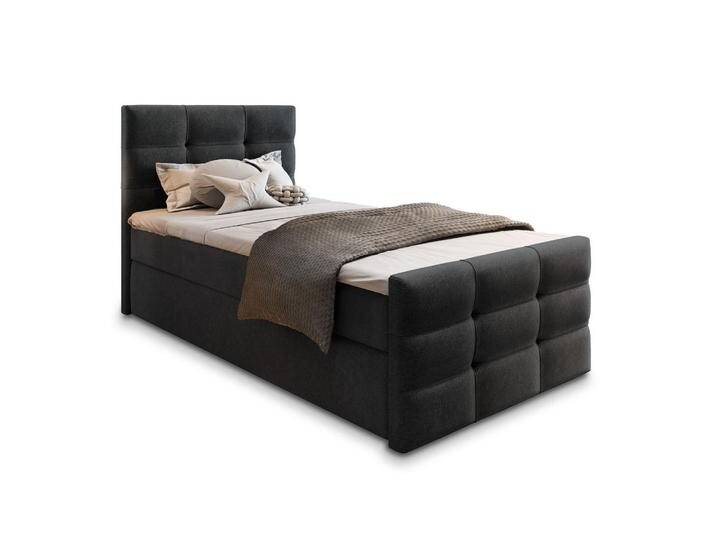 MASSENO BOXBETT, Schwarz, Holz, H2 + H3, 100x200 cm, Schlafzimmer, Betten, Boxspringbetten von XXXLutz Marktplatz