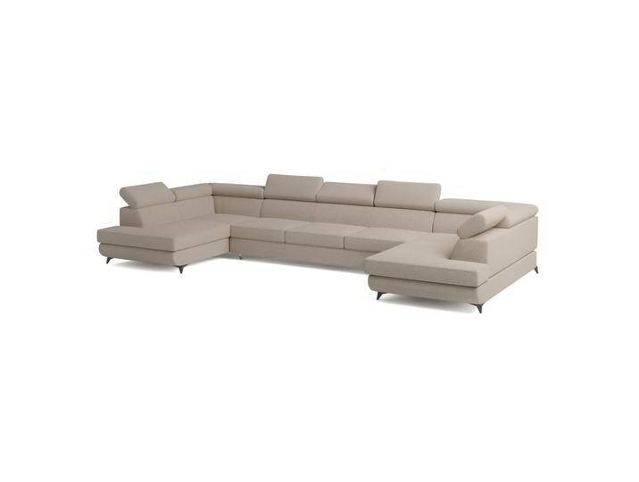 MASSENO WOHNLANDSCHAFT, Beige, Holz, 6-Sitzer, U-Form, 395x89x190 cm, Wohnzimmer, Sofas & Couches, Wohnlandschaften, Wohnlandschaften in U-Form von XXXLutz Marktplatz