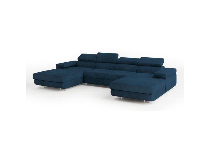 MASSENO WOHNLANDSCHAFT, Blau, Holz, 6-Sitzer, U-Form, 353x90x202 cm, Wohnzimmer, Sofas & Couches, Wohnlandschaften, Wohnlandschaften in U-Form von XXXLutz Marktplatz