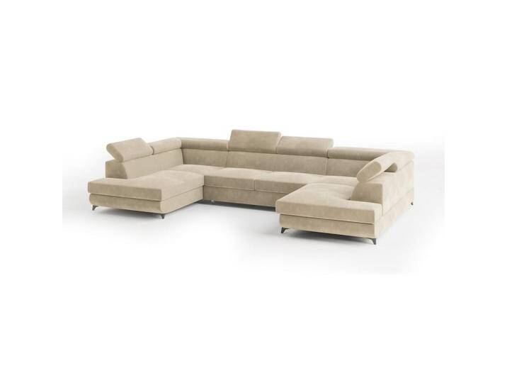 MASSENO WOHNLANDSCHAFT, Creme, Holz, 6-Sitzer, U-Form, 323x89x190 cm, Wohnzimmer, Sofas & Couches, Wohnlandschaften, Wohnlandschaften in U-Form von XXXLutz Marktplatz