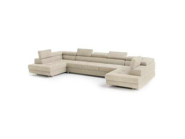MASSENO WOHNLANDSCHAFT, Creme, Holz, 7-Sitzer, U-Form, 408x90x202 cm, Wohnzimmer, Sofas & Couches, Wohnlandschaften, Wohnlandschaften in U-Form von XXXLutz Marktplatz
