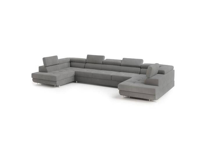 MASSENO WOHNLANDSCHAFT, Grau, Holz, 7-Sitzer, U-Form, 408x90x202 cm, Wohnzimmer, Sofas & Couches, Wohnlandschaften, Wohnlandschaften in U-Form von XXXLutz Marktplatz
