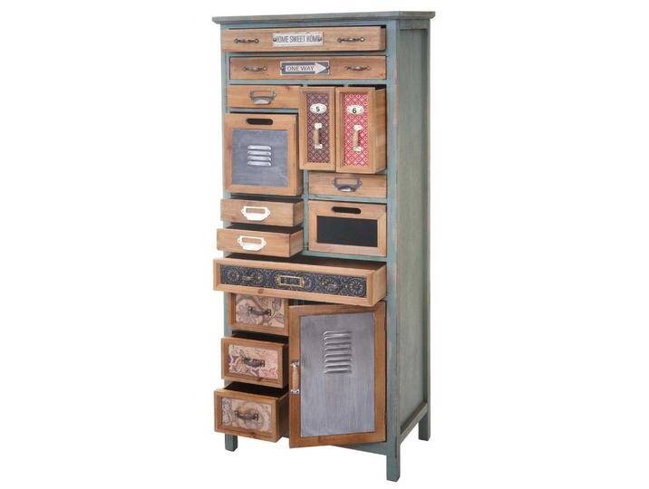 MCW APOTHEKER-SCHRANK, Blau, Mehrfarbig, Holz, 57x138x32 cm, Küchen, Küchenmöbel, Küchenschränke, Apothekerschränke von XXXLutz Marktplatz