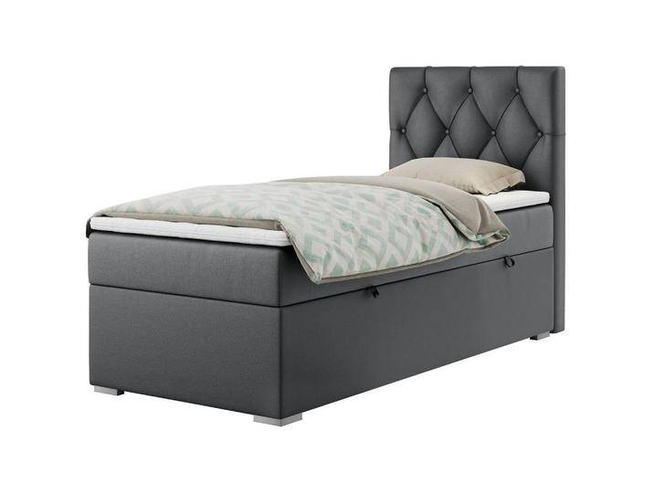 MKS BOXBETT, Dunkelgrau, 1-Sitzer, H3, Rechteckig, 90x200 cm, Schlafzimmer, Betten, Boxspringbetten von XXXLutz Marktplatz