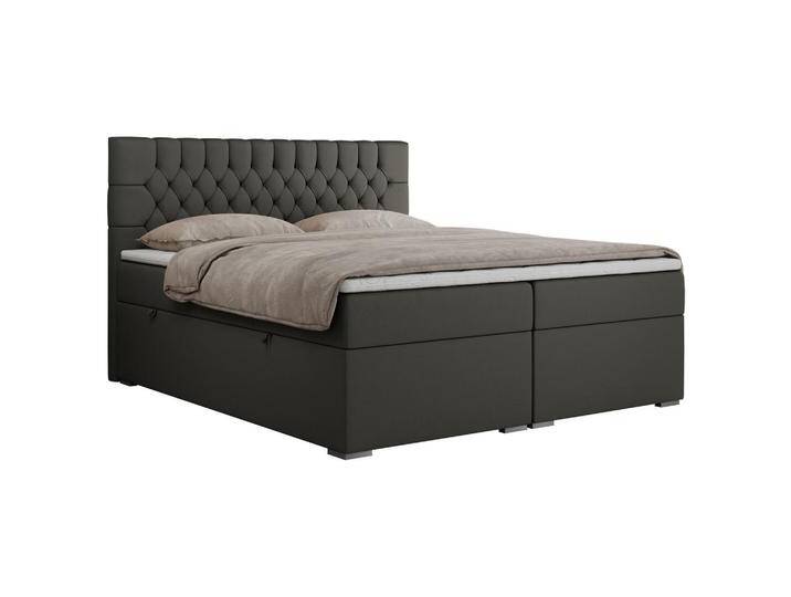 MKS BOXBETT, Dunkelgrau, 2-Sitzer, H4, Rechteckig, 120x200 cm, Schlafzimmer, Betten, Boxspringbetten von XXXLutz Marktplatz