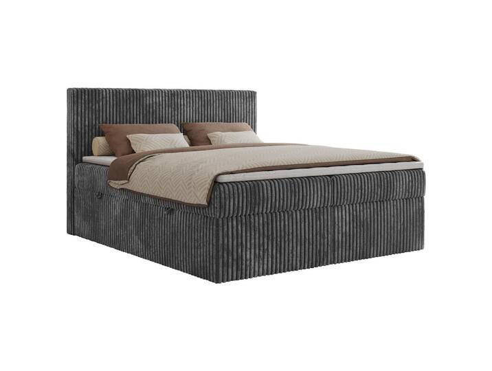 MKS BOXBETT, Grau, 2-Sitzer, H4, Rechteckig, 200x200 cm, OEKO-TEX®, Schlafzimmer, Betten, Boxspringbetten von XXXLutz Marktplatz