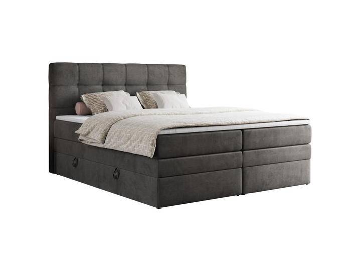 MKS BOXSPRINGBETT, Dunkelgrau, 2-Sitzer, H4, Rechteckig, 160x200 cm, Schlafzimmer, Betten, Boxspringbetten von XXXLutz Marktplatz