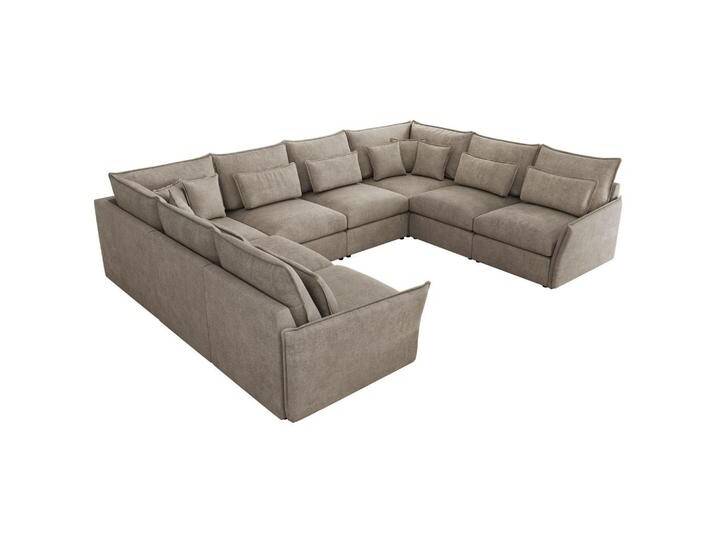 MKS WOHNLANDSCHAFT, Beige, 6-Sitzer, U-Form, 362x93x270 cm, OEKO-TEX®, Wohnzimmer, Sofas & Couches, Wohnlandschaften, Wohnlandschaften in U-Form von XXXLutz Marktplatz