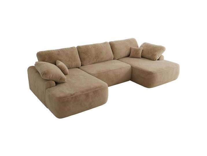 MKS WOHNLANDSCHAFT, Beige, 6-Sitzer, U-Form, 370x100x187 cm, OEKO-TEX®, Wohnzimmer, Sofas & Couches, Wohnlandschaften, Wohnlandschaften in U-Form von XXXLutz Marktplatz