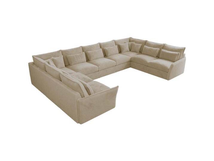 MKS WOHNLANDSCHAFT, Beige, 7-Sitzer, U-Form, 442x93x270 cm, OEKO-TEX®, Wohnzimmer, Sofas & Couches, Wohnlandschaften, Wohnlandschaften in U-Form von XXXLutz Marktplatz